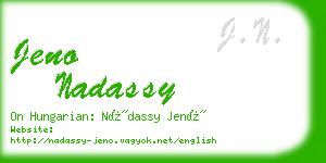 jeno nadassy business card